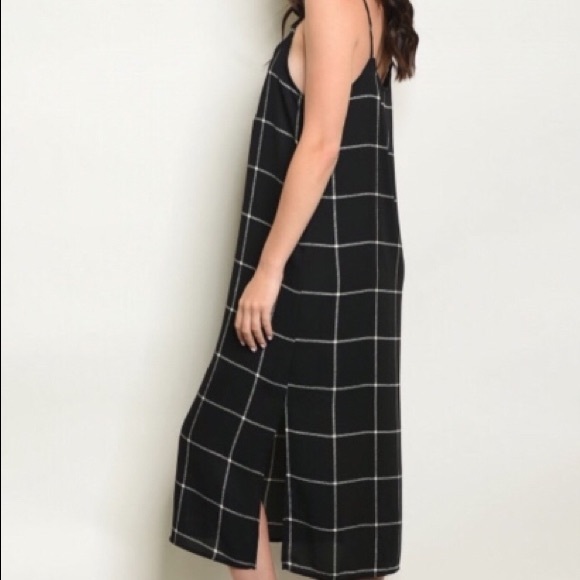 NWT Gilli Maxi Checked Dress / Jumper w/Side Slit - Picture 13 of 16